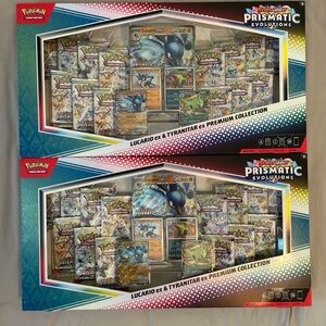 LOT OF 2 Pokemon Prismatic Lucario ex Tyranitar ex Premium Collection